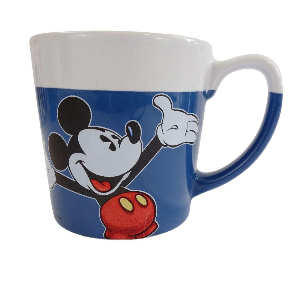 Disney Mickey Mouse Large Blue and White Ceramic Coffee Mug Cup